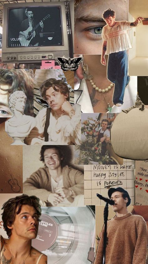 Harry styles beige aesthetic collage Harry Styles Wallpaper Aesthetic Collage, Beige Aesthetic Collage, Harry Styles Wallpaper Iphone, One Direction Collage, Harry Styles Lockscreen, Totes Ideas, Blush Wallpaper, Harry Styles Poster, One Direction Wallpaper