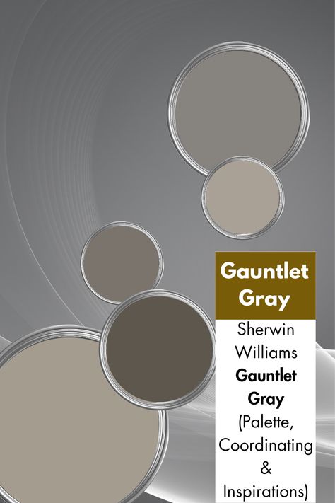 Sherwin-Williams Gauntlet Gray wall paint (SW7019) sits at the top spot as one of the Top 50 colors used by its customers. It’s no surprise that the dark shade is on the list as it’s one of the neutral tones suitable for interior and exterior spaces. Gauntlet Gray Color Scheme, Gauntlet Gray Sherwin Williams Exterior Black Trim, Gauntlet Gray Color Palette, Gauntlet Gray Sherwin Williams Exterior, Sherwin Williams Gauntlet Gray Cabinets, Gauntlet Gray Sherwin Williams, Gauntlet Gray, Kendall Charcoal, Chelsea Gray