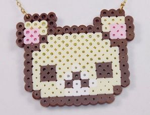 Perler Beads Cute Kawaii, Cute Perler Bead Ideas Kawaii, Sanrio Fuse Beads, Cute Perler Designs, Cutecore Perler Bead, Cinnamon Roll Perler Beads, Things To Make Out Of Perler Beads, Matching Perler Beads, Perler Bead Kawaii