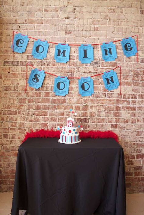 Movie & Popcorn Baby Shower Party Ideas | Photo 2 of 11 | Catch My Party Popcorn Baby Shower, Baby Bump Progression, Night Gender, Baby Shower Popcorn, Silhouette Photo, Pink Movies, Movie Popcorn, Pop Baby Showers, Movie Themed Party