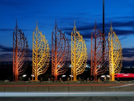 Road Beautification, Last Exit Dubai, Feature Column, Apartment Landscape, Public Art Sculpture, Outdoor Theatre, Landscape Diagram, Town Landscape, Leaf Sculpture