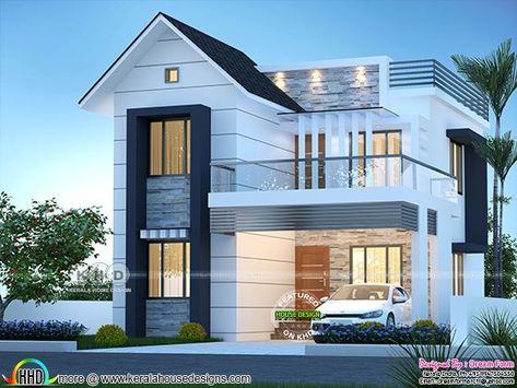 1600 square feet 3 bedroom mixed roof house plan Philippines House Design, Philippine Houses, Two Story House Design, House Roof Design, Roof House, Two Story House Plans, House Balcony Design, Two Story House, Small House Design Exterior