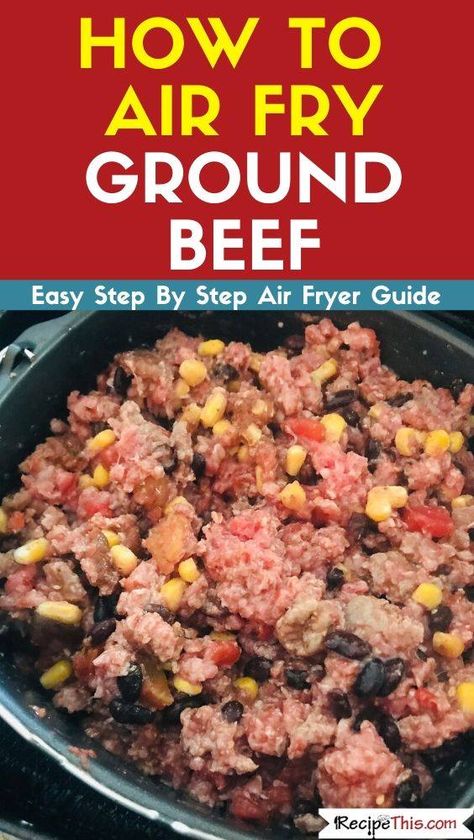 Air Fryer Ground Beef. How easy it is to brown ground beef in your air fryer. Zero oil and perfect for a huge selection of your favourite ground beef recipes. Also perfect for Weight Watchers, Slimming World and other low fat diets. #airfryer #airfryerrecipes #airfryergroundbeef #groundbeef Air Fryer Ground Beef Recipes, Ground Beef Meatballs, Braised Chicken Breast, Cooking With Ground Beef, Healthy Ground Beef, Ground Beef Recipes Healthy, Roasted Chicken Breast, Easy Air Fryer, Air Fryer Healthy