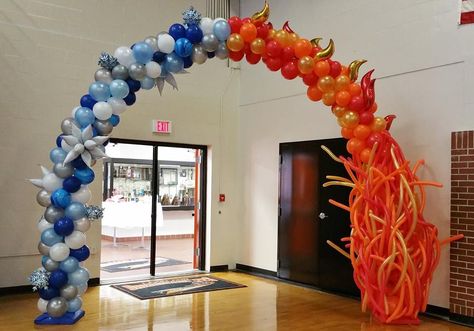 Fire and Ice Entrance arch Fire And Ice Decorations Diy, Fire And Ice Theme Decorations, Fire And Ice Prom, Fire And Ice Wedding, Formal Themes, Sadies Dance, Ice Wedding, Fire Theme, School Dance Ideas