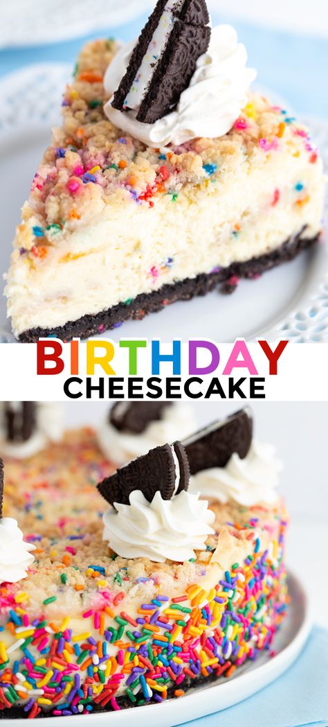 Cake Batter Extract, Birthday Cake Oreo, Cheesecake Birthday, Birthday Cake Cheesecake, Birthday Cheesecake, Healthy Birthday Cakes, Cake Oreo, Cookie Crumble, Oreo Cookie Crust