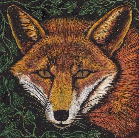 Vikki Yeates | Gilded Fox Fleet Foxes Aesthetic, Red Foxes, Gothic Images, Fleet Foxes, Art Fox, Fox Drawing, Fox Painting, Fox Spirit, Fantastic Mr Fox