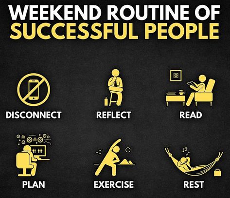 Don’t waste your weekend, use it and make the most of the free time you have on the weekend. - Use weekends to build the life you want, not go backwards in life. Routine For Successful People, Routine Of Successful People, Weekend Routine, Man Up Quotes, World Quotes, Books For Self Improvement, Emotional Resilience, Study Motivation Quotes, Personality Development