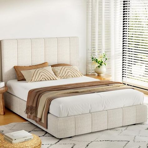 Transform your bedroom into a serene oasis with our Modern & Minimalist Bed Frame! 🛏️✨ Sleek design meets ultimate comfort. Perfect for every decor style. Tap to explore and redefine your sleep space! #BedroomDecor #MinimalistHome #ModernLiving King Single Bed, Double Bed Frame, Queen Size Bed Frames, Padded Headboard, Queen Bed Frame, Beds & Bed Frames, Queen Mattress, Linen Upholstery, Bed Frames