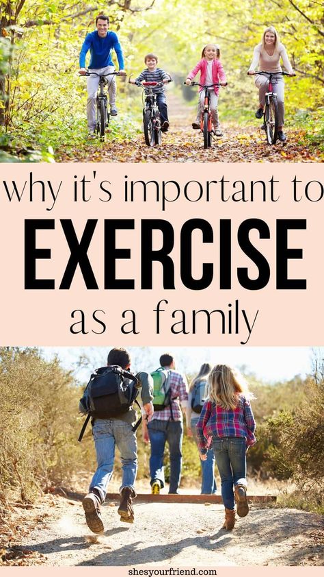 Staying active and exercising as a family has many benefits. Learn some fun ways your whole family can enjoy time together. #familyexercise #familyfitness #familyexercise #activitiestostayactive #funfitnessactivities #family #familyideas #stayingactive Family Workouts With Kids, Outdoor Exercise Ideas, Active Family Activities, Fun Exercise Ideas, Family Exercise, Family Workout, Family Activities Preschool, Ways To Exercise, Fit Family