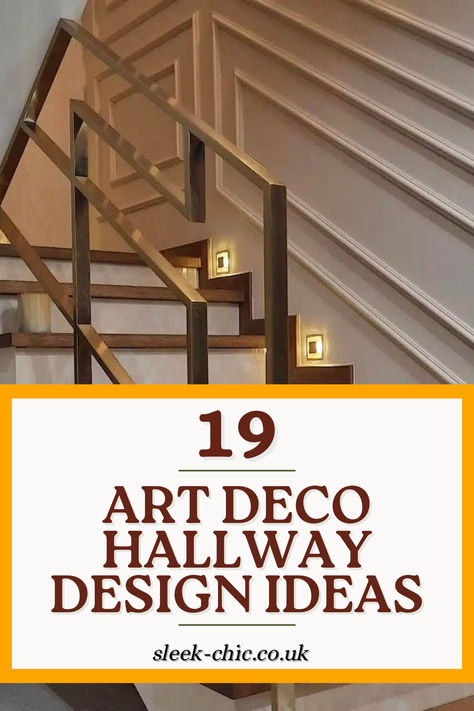 Elevate your home's entrance with our collection of art deco hallway decor ideas that embody elegance and sophistication. Explore how the bold geometries and metallic finishes of the art deco period can transform your hallway into a striking statement piece. Art Deco Wood Panelling, Art Deco Hallway Ideas, Art Deco Molding, Art Deco Diy Decorations, Art Deco Decorating Ideas, Art Deco Panelling, 1930s Hallway Ideas, Stair Hallway Decor, Art Deco Foyer