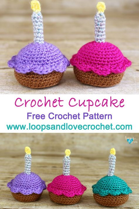 Crochet Cupcakes, Make Cupcakes, Crochet Cake, Crochet Cupcake, Tea Cosies, Pola Amigurumi, Crochet Food, Haken Baby, Amigurumi Free