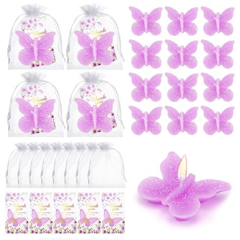 PRICES MAY VARY. 【 Exquisite Combination】: The baby shower gifts we prepare for you include 50 purple scented butterfly candles, 50 elegant butterfly thank you cards, 50 organza bags, plenty of quantity and exquisite craftsmanship to meet your various party preferences. The purple butterfly baby gift decoration saves you the trouble of selecting and matching individual items, leaving a deep impression on family and friends. 【 Reliable Quality】: These scented butterfly candles for baby gift givin Pink And Ourple Baby Shower, Butterfly Purple Babyshower, Butterfly Themed Baby Shower Table Favors, Tea Light Candles In Lavender For Baby Shower, Purple Butterfly Baby Shower Theme Baby Shower, Encanto Butterfly Candle, Thank Cards, Baby Shower Party Favors Girl, Butterfly Baby Shower Decorations