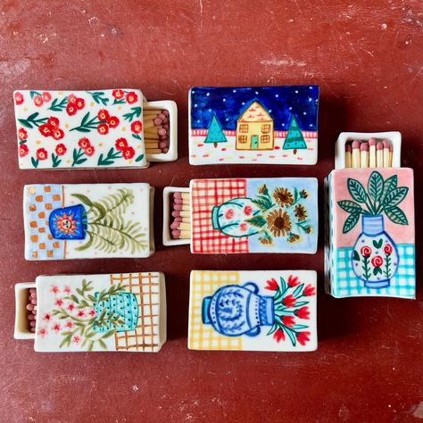 Today I’ll be making more matchboxes and hiding from the rain. I just need to decide how to decorate them..which one’s your favourite? Happy hump day to you all…Wednesday we’ve got this 💪🏼 . . . . #ceramicmatchbox #handmade #katiealmondceramics #livepretty #handmadebyme #handpainted #madeintheuk #makersgonnamake #buyhandmade #handmadeisbetter #makerslife #handmadelove #supportthemakers #wearethemakers #madebyhand #shophandmade #waketomake #helloimhandmade Match Boxes, Matchbox Art, Happy Hump Day, Hump Day, How To Decorate, Buy Handmade, Crafts Ideas, Diy Clay, Air Dry Clay