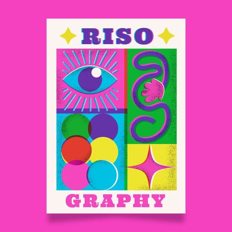 Risograph Color Palette, 2025 Aura, 90s Mood, Risograph Illustration, Risograph Design, Risograph Poster, Hiring Flyer, Hand Drawn Poster, Office Posters