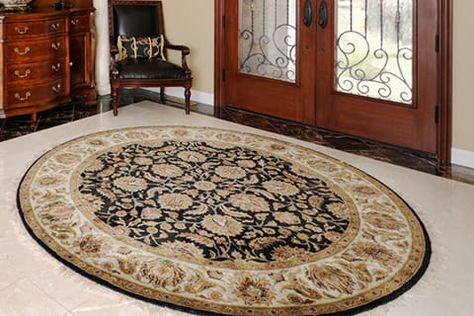 Round Rug In Foyer, Oval Entryway Rug, Round Foyer Rug, Round Rug Entryway Front Entry, Rug For Entryway Entrance, Entry Rugs Ideas Entryway Door, Entryway Rug Ideas Foyers, Foyer Rugs Entryway Front Entry, Entry Way Rug Ideas