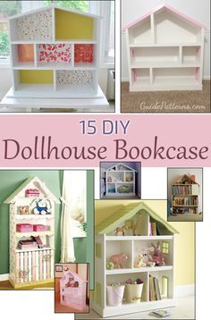 15 Ways to Build a Dollhouse Bookcase                                                                                                                                                                                 More Build A Dollhouse, Homemade Dollhouse, Diy Bookshelf Kids, Kids Room Bookshelves, Dollhouse Bookshelf, Bookcase Plans, Dollhouse Bookcase, Doll House Plans, Barbie Doll House