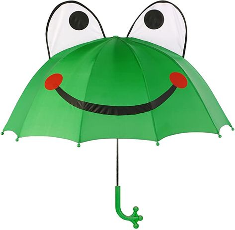 Amazon.com: Kidorable Kids Frog Umbrella, Green, One Size for Toddlers and Big Kids, Lightweight Child-Sized Nylon Rain Proof Umbrella Frog Scarf, Frog Umbrella, Kids Rain Gear, Cat Umbrella, Cool Umbrellas, Cute Umbrellas, Kids Umbrellas, Kids Tents, Kids Rain