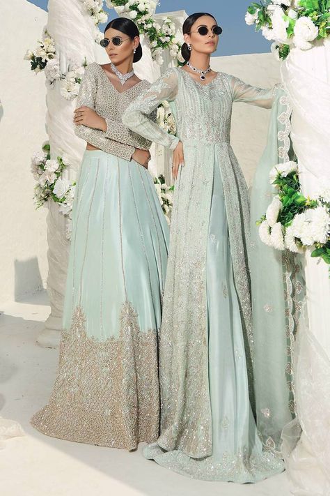 Bridal Dress Pakistani, Blue Bridal Dress, Nameera By Farooq, Pakistani Gown, Mehendi Dress, Blue Lehenga Choli, Pakistani Bridal Lehenga, Pakistani Bridal Dress, Dress Pakistani