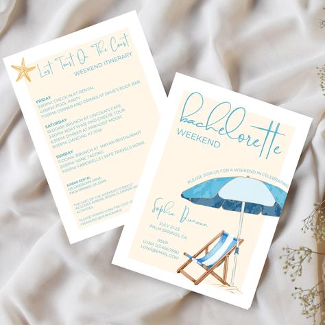 Last Toast On The Coast Bachelorette Itinerary, Coastal Bachelorette Party Invitation, Beach Bachelorette Weekend, Editable Canva Template Coastal Bachelorette Party, Toast On The Coast Bachelorette, Coastal Bachelorette, Last Toast On The Coast, Toast On The Coast, Beach Bash, Bachelorette Weekend Invitations, Bachelorette Itinerary, Bachelorette Party Invitation