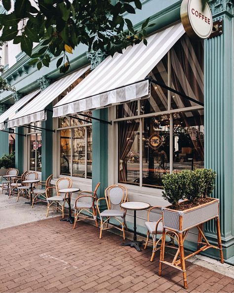 Cafe Exterior, Bakery Design Interior, Paris Markets, Downtown Savannah, Storefront Design, Chairs And Tables, Bakery Design, French Cafe, Coffee Shop Design