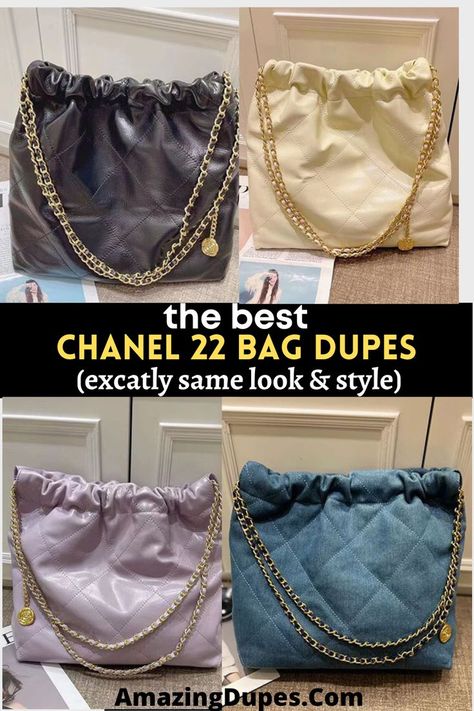 Chanel 22 Bag Dupes , Chanel 22 Lookalikes , Chanel 22 Alternative Bags on Baginc Chanel 22 Bag, Chanel 22, Chanel Deauville Tote Bag, Look Alike, Accessories Branding, French Fashion, Fashion Advice, Look Fashion, Favorite Celebrities