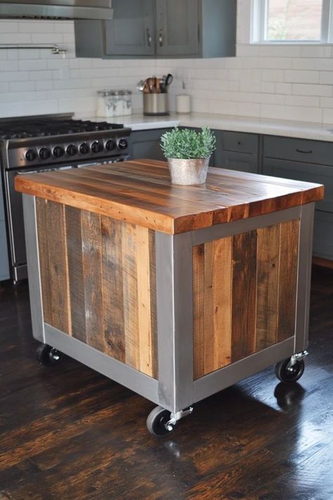 "Create a versatile kitchen space with a DIY Custom Kitchen Island on wheels! 🛠️🍽️ Perfect for adding storage and mobility. #DIYKitchenIsland #KitchenStorage #CustomFurniture" Mobile Kitchen Island Ideas, Island With Wheels, Island On Wheels, Mobile Kitchen Island, Kitchen Island On Wheels, Custom Kitchen Island, Diy Kitchen Island, Custom Kitchen, Kitchen Space