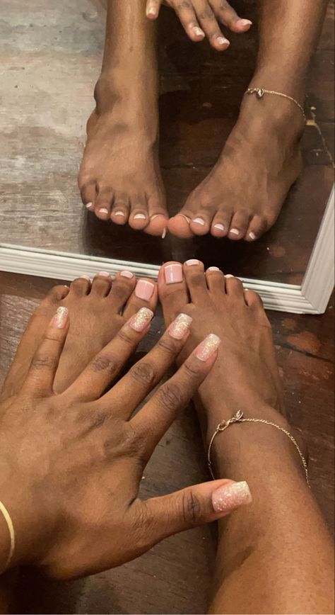 Black girl pretty feet pink tows whote toes pedicure ideas french tip sparkly nails afrixan amweican black girl Whote Toes, Toes Pedicure Ideas, French Tip Sparkly Nails, Pedicure Ideas French Tip, Pedicure Ideas French, Toes Pedicure, Pedicure Ideas, Sparkly Nails, My Style