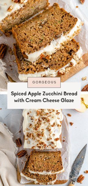 Spiced Apple Zucchini Bread, Apple Zucchini Bread, Fall Bread, Apple Zucchini, Apple Baking, Bread Zucchini, The Perfect Loaf, Bread Head, Zucchini Bites