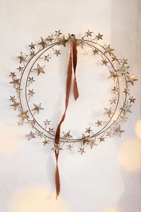 paris Star Wreath, Metal Wreath, Idul Fitri, Hand Poured Candle, Noel Christmas, A Metal, Christmas 2024, Holiday Wreaths, Yule