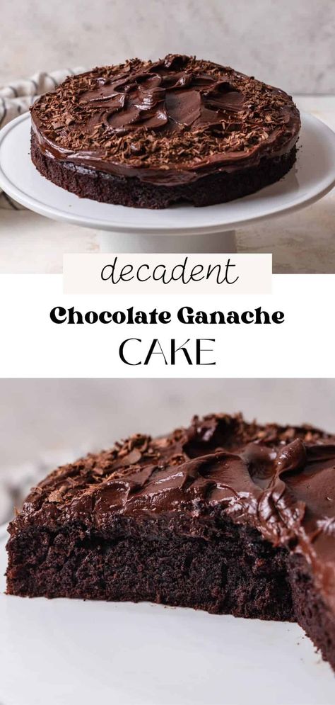 Chocolate Decadence Cake, Soft Moist Chocolate Cake, Chicolate Cake, Round Chocolate Cake, Easy Chocolate Mousse, Chocolate Cake Recipe Moist, Chocolate Ganache Cake, Ganache Cake, Ganache Frosting