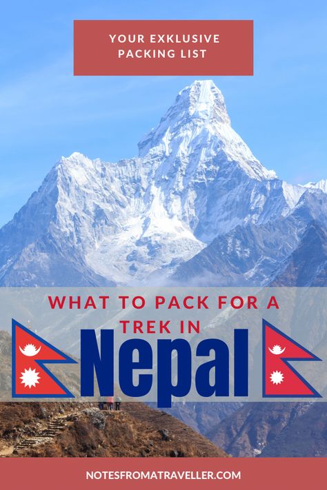 Your packing list for a trek in Nepal, the Himalayas. Check out what to pack for your experience in the mountains. Himalayas Nepal, Ultimate Packing List, Nepal Travel, Organized Packing, What To Pack, Packing List, Female Travel, Listening To Music, Nepal