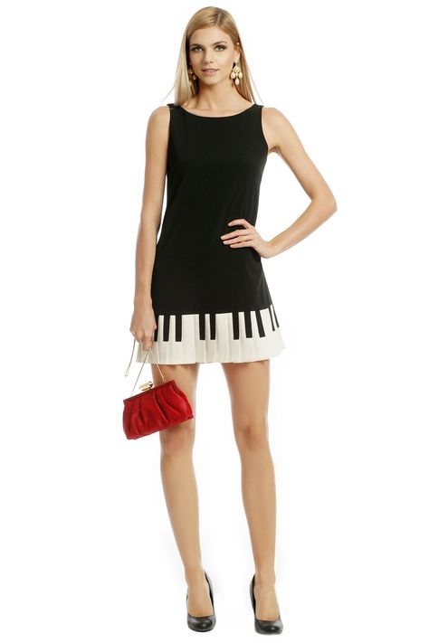 Rent Piano Key Shift by Moschino Cheap And Chic for $40 - $50 only at Rent the Runway. Piano Dress, Musical Dress, Music Inspired Fashion, Chic Black Dress, Moschino Dress, Lil Black Dress, Black Pleated Dress, Piano Key, Sixties Fashion