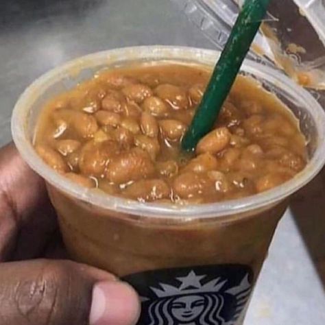 Beans on Instagram: “Day 4. Gotta get my morning beans” Beans Image, Gross Food, Starbucks Secret Menu Drinks, Starbucks Secret, Starbucks Secret Menu, Weird Images, Secret Menu, Weird Food, Funny Comedy