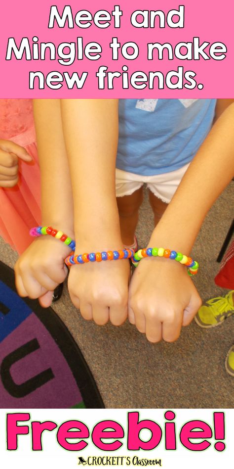 At the start of each new school year kids are making new friends.  One activity I love has the kids mingling, talking and meeting new friends.  Along the way they are collecting beads on a pipe cleaner that will be made into a friendship bracelet. Class Friendship Bracelets, Friendship Activities, Theme Nights, Get To Know You Activities, Thrifty Thursday, Classroom Tips, About Friends, Primary Activities, Elementary Writing