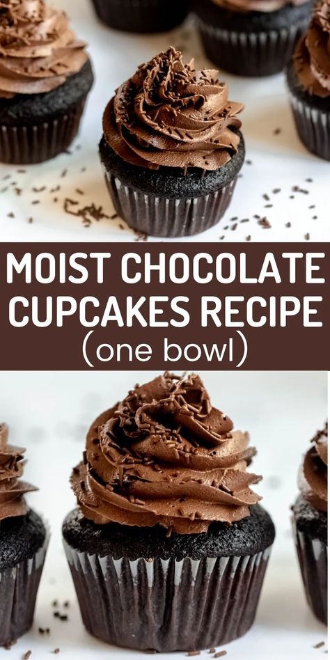 Rich And Delish Easy Chocolate Cupcake Recipe Easy Chocolate Cupcakes, Easy Chocolate Cupcake Recipe, Homemade Chocolate Cupcakes, Chocolate Cupcake Recipe, Best Chocolate Cupcakes, Chocolate Cupcakes Moist, Easy Cupcake Recipes, Homemade Cupcakes, Cupcake Recipes Chocolate