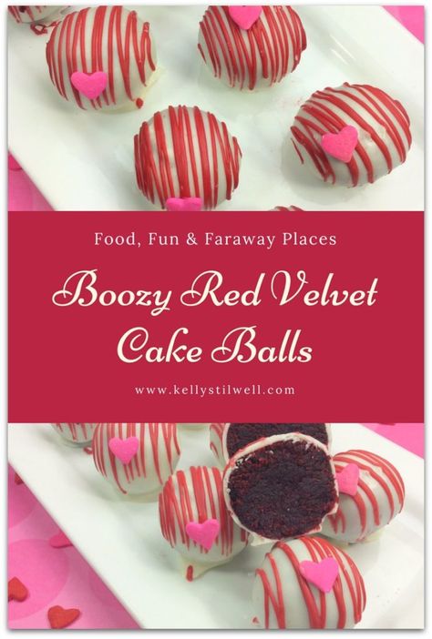 Alcohol Infused Cake Pops, Boozy Cake Pops, Red Velvet Cake Balls, Cake Pucks, Boozy Baking, Mocha Cheesecake, Cake Ball Recipes, Valentines Recipes Desserts, Strawberry Mousse