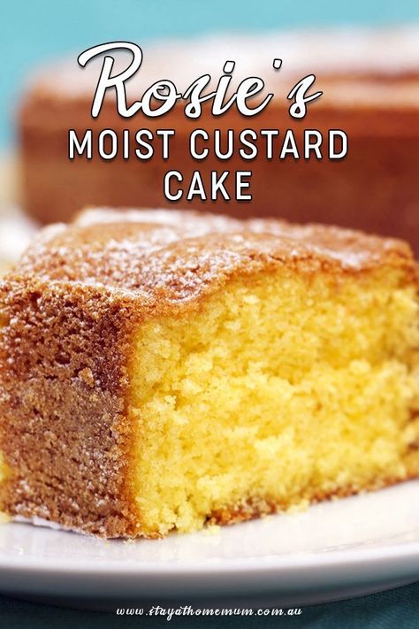 Lemon Cream Cheese Icing, Custard Cake Recipes, Custard Cake, Decadent Cakes, A Piece Of Cake, Piece Of Cake, Moist Cakes, Savoury Cake, Easy Cake Recipes