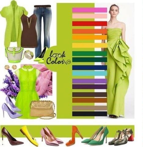 Color Wheel Fashion, Lime Green Outfits, Green Skirt Outfits, Lime Punch, Vintage Street Fashion, Green Color Combinations, Colour Combinations Fashion, Verde Lima, Color Combinations For Clothes