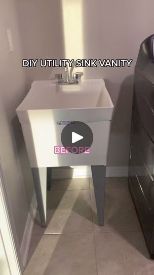 18K views · 46 reactions | 226.Here’s how I made a faux vanity for my utility sink with only 2 sheets of plywood for under $100. #DIY #laundryroom #laundryroomideas #diycabinets | Ryleeranches | The Tech Thieves · Fake Laundry Sink Cover, Concrete Laundry Sink Makeover, How To Cover A Utility Sink, Laundry Room Utility Sink Makeover, Laundry Sink Makeover, Dress Up Utility Sink, Hide Utility Sink, Utility Sink In Laundry Room, Laundry Tub Ideas Utility Sink