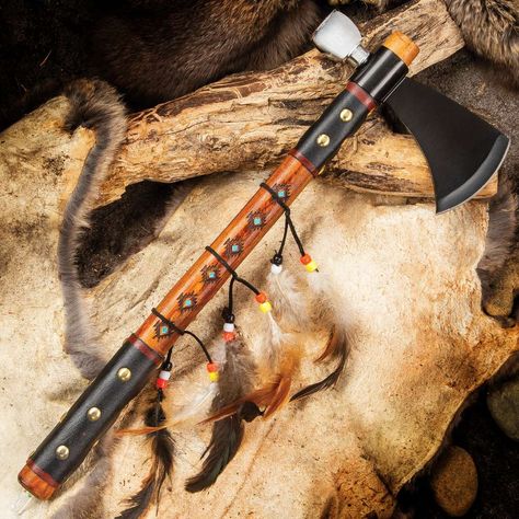 Southwestern Tomahawk Peace Pipe Stainless Steel Head Tomahawk Design, Peace Pipe, Cherokee Indian, Cowboy Stuff, Southwestern Design, Medicine Bag, Stainless Steel Pipe, Stainless Steel Bowl, Knife Design