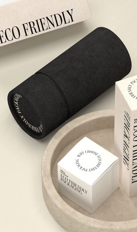 Simple Elegant Packaging Design, Minimal Product Packaging, Sustainable Cosmetic Packaging, Luxury Sustainable Packaging, High End Packaging Design, Black Skincare Packaging, Eco Friendly Branding, Sustainable Graphics, Cosmetic Packaging Design Luxury