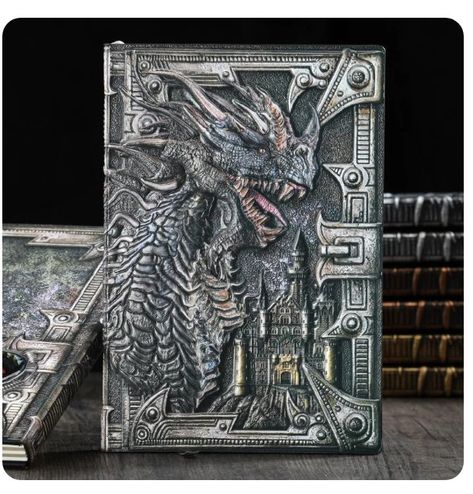 Dragon Notebook, Embossed Notebook, Fisher King, Wall Decor Shelf, Dragons Lair, Dragon Accessories, Rooms Of Wonder, Morgan Le Fay, Mix Media Art