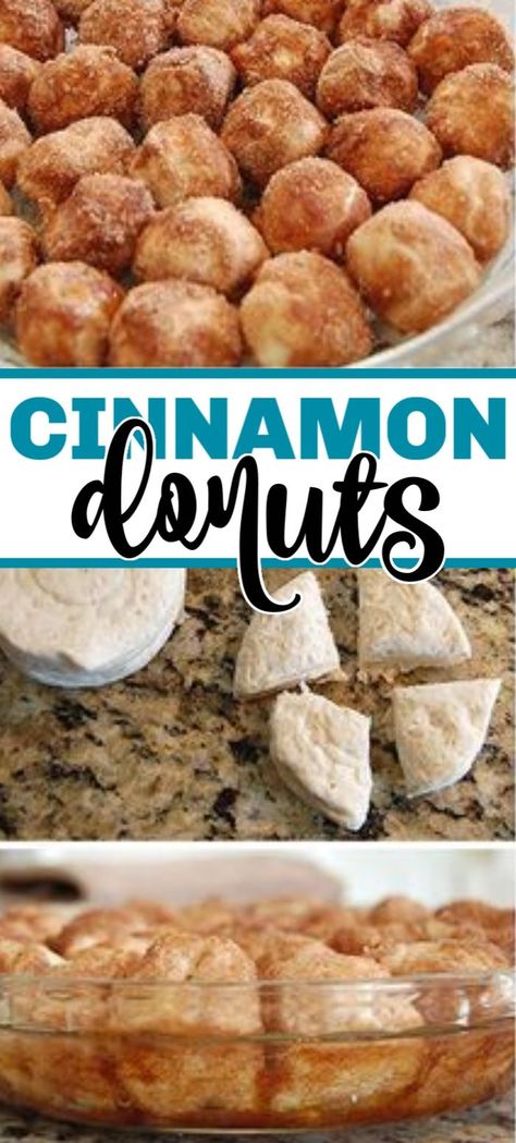 Baked Donut Holes, Baked Donuts Easy, Donut Hole Recipe, Canned Biscuit, Biscuit Donuts, Baked Donut, Valentines Recipes Desserts, Cinnamon Donuts, Cinnamon Sugar Donuts