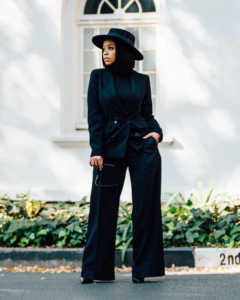 Best Dressed Of The Week, Week Of July 14th: Who Killed It In The Style Stakes? | BN Style Fedora Hat Outfits, Professional Office Wear, Stylish Office Wear, Business Dress Women, Professional Office, Woman Suit Fashion, Black Women Fashion, All Black Outfit, Outfits With Hats