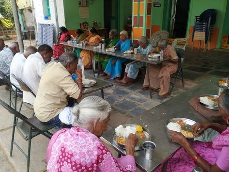 We organise occasionally Annadaanam, ‘Distribution of Meals’ program for the helpless elders at our old age home and sometimes outsiders too. You can organise Annadaanam program in your area too. Feeding someone can be the best charity work one can do. We’ll organise a meals on your behalf and dedicates it to the name of the donor. Old Age Home, Home Shelter, Vision Board Wallpaper, Food Donation, Long Dress Design, Elderly People, Charity Work, Good Deeds, Old Age