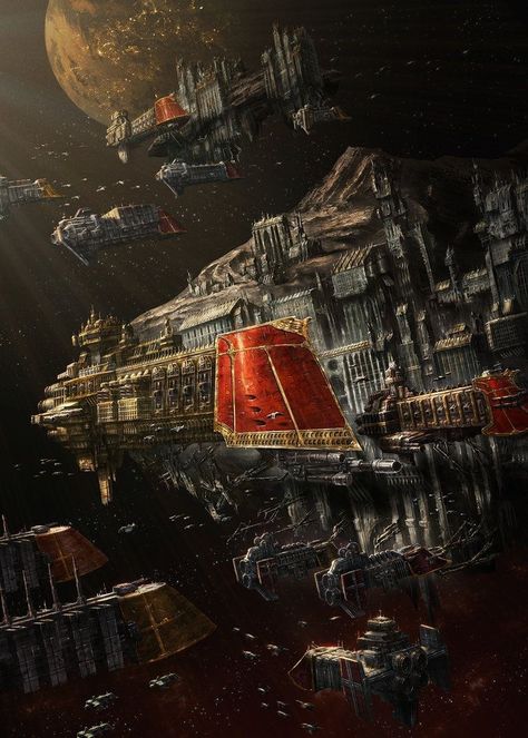 Battlefleet Gothic, Sci Fi Ships, Warhammer 40k Art, Space Ships, Warhammer 30k, Warhammer Art, Warhammer 40k Artwork, Science Fiction Art, Warhammer Fantasy