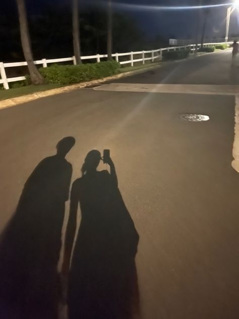 Late Night Walks Couple Shadow, Couple Shadow Aesthetic Night, Couple Shadow Aesthetic, Late Night Walks Couple, Shadow Aesthetic, Couple Shadow, Pranks Pictures, Late Night Walks, Boyfriend Pranks