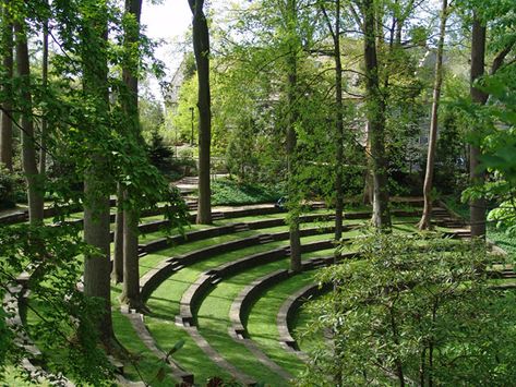 Scott Outdoor Amphitheater<br/>Photo courtesy Swarthmore College:: ::The Cultural Landscape Foundation<br/><a href="/albums/scott-outdoor-amphitheater">View album</a> Outdoor Amphitheatre, Swarthmore College, Landscape Outdoor, Open Air Theater, Outdoor Seating Area, Outdoor Theater, Landscape Architecture Design, Outdoor Venues, A Park