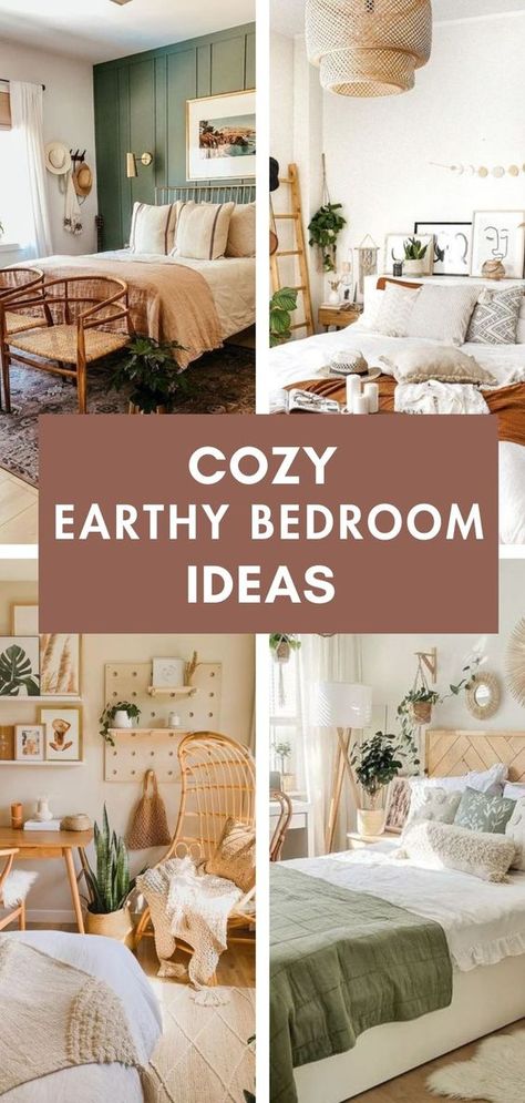 Here are 27 cozy and earthy bedroom ideas to recreate and feel energized and peaceful in #earthybedroomideas Earthy Bedroom Decor, Cozy Bedroom Decor Ideas, Earthy Bedroom Ideas, Bedroom Ideas Cozy, Bedroom Decor Modern, Bedroom Storage Ideas, Cozy Bedroom Decor, Natural Bedroom Decor, Peaceful Bedroom