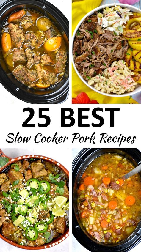 Check out these mouthwatering pork recipes! From Barbacoa to Pork Stew, these slow-cooked dishes are flavorful and perfect for any occasion. Pork Shoulder Stew Crock Pot, Pork Crockpot Soup Recipes, Mexican Pork Crockpot Recipes, Pork Roast Crockpot Recipes, Pork Stew Meat Recipes Slow Cooker, Slow Cooker Pork Shoulder Recipes, Crockpot Recipes Pork, Pork Stew Meat Recipes, Slow Cooker Pork Recipes